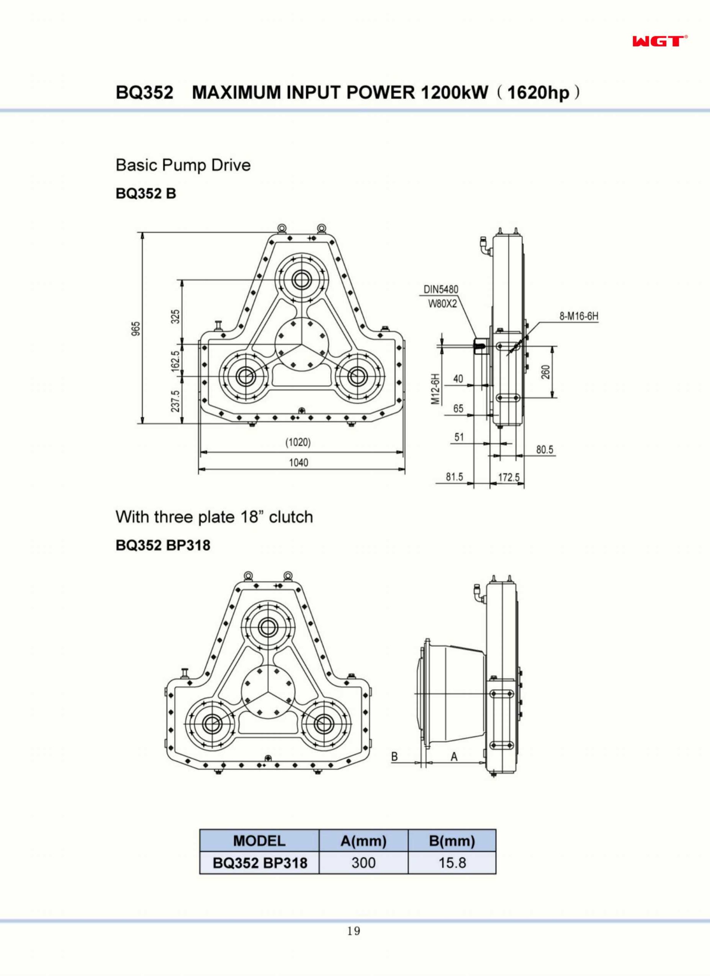 BQ352 B 高达 1200kW(1620hp)