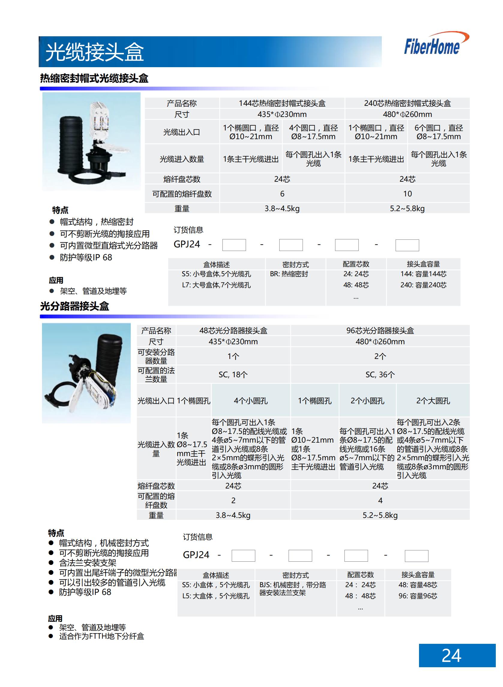 144芯机械密封帽式光缆接头盒