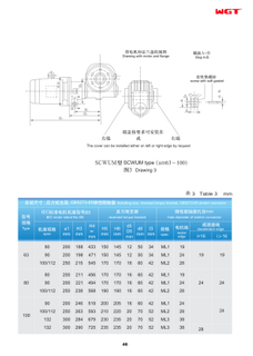 SCWUM63 轴装式圆弧圆柱蜗杆减速器 WGT